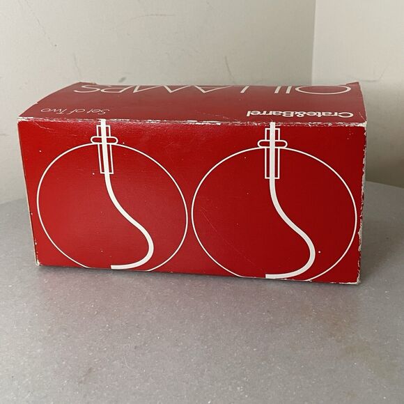 Crate & Barrel Handblown Clear Art Glass Oil Lamps -MCM Style - Old New Stock - Picture 5 of 11